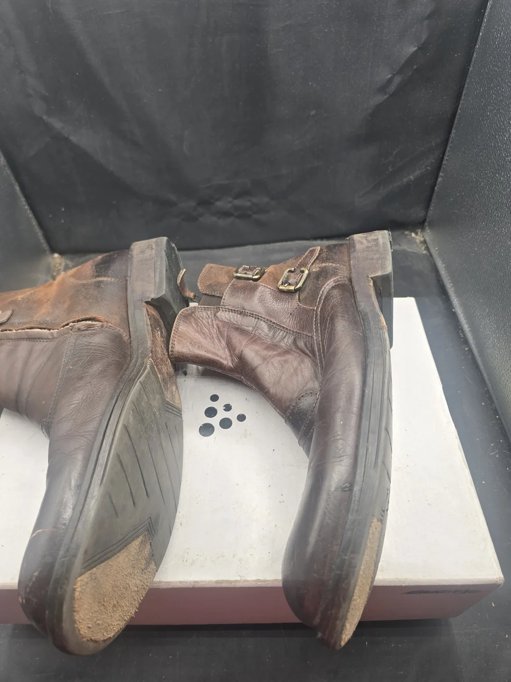 Men's Brown Leather Chukka Boots with Side Zip